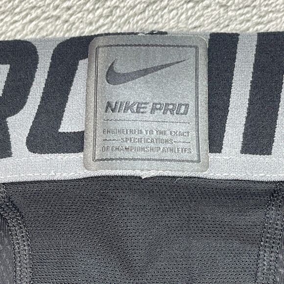 Nike Pro Dri Fit Compression Tights Mens L Black Gray Stretch Athletic - Picture 5 of 12
